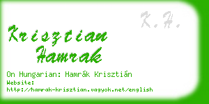 krisztian hamrak business card